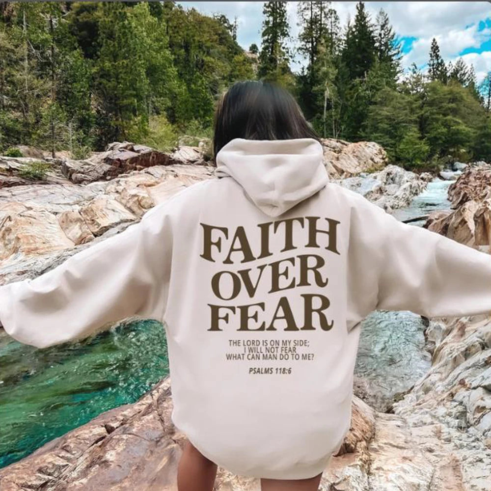 Powerful Faith Over Fear Christian Hoodie