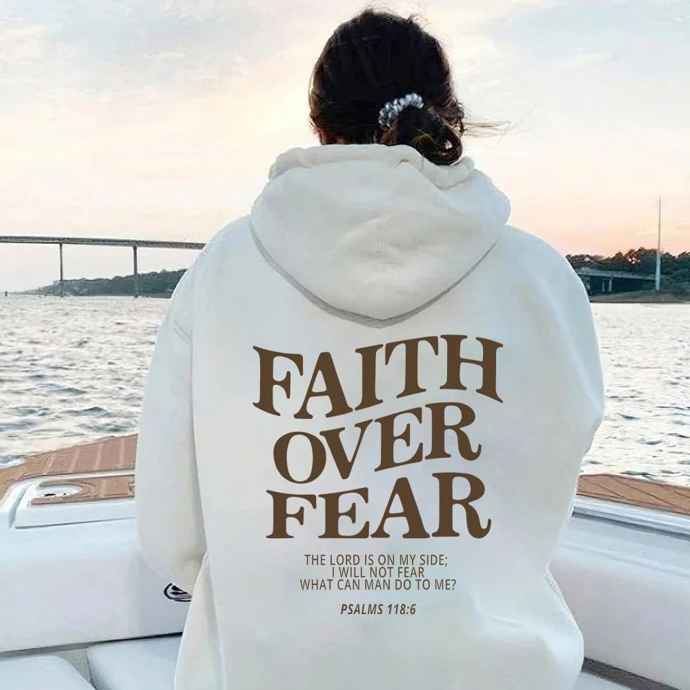 Powerful Faith Over Fear Christian Hoodie