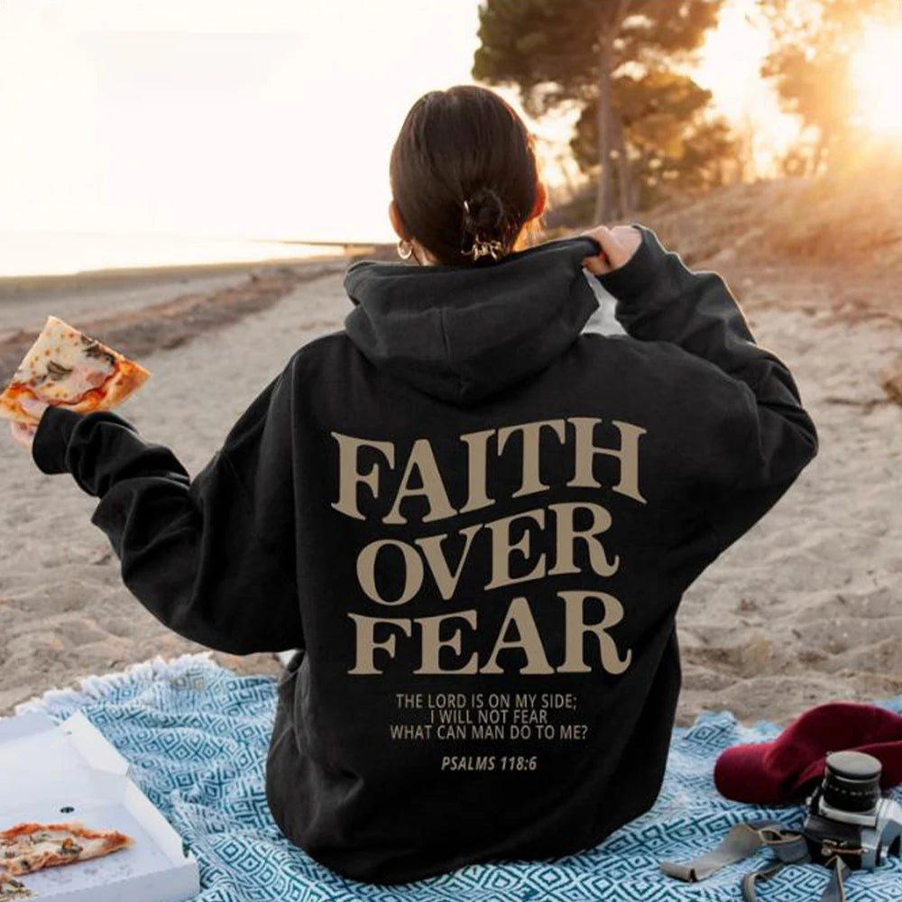 Powerful Faith Over Fear Christian Hoodie