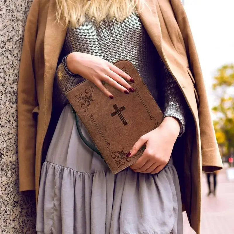 Classic Brown Cross Bible Carry Case