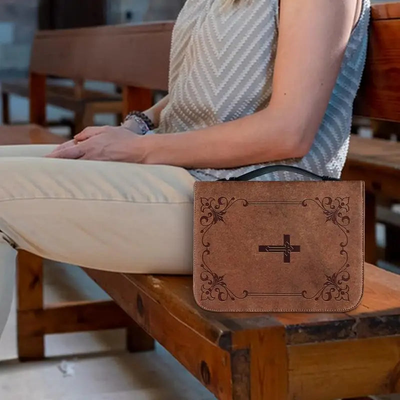 Classic Brown Cross Bible Carry Case