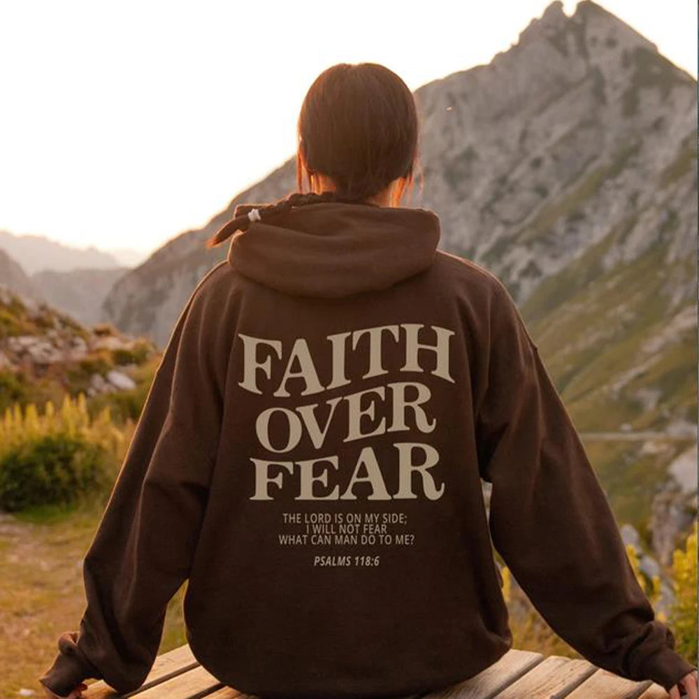 Powerful Faith Over Fear Christian Hoodie