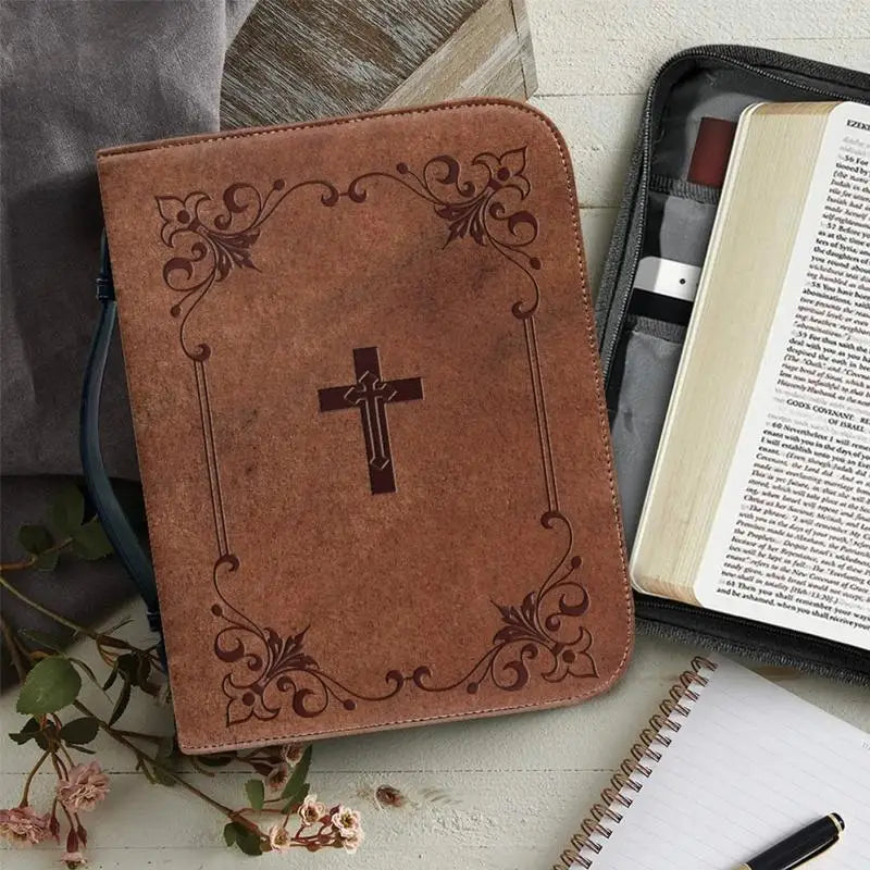 Classic Brown Cross Bible Carry Case